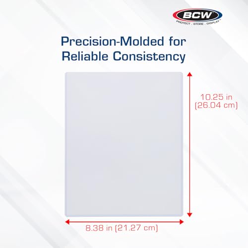 BCW 8x10 Photo Topload Holders, Rigid PVC Display Protectors, 25 Count