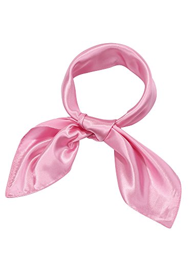 SATINIOR Square Neck Scarf Women - color: Pink, size: 23.6 x 23.6 inches