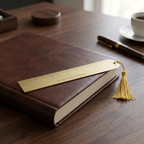 6 Inch Metal Ruler Bookmark, Gold - color: Gold
