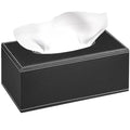 PU Leather Tissue Box Cover Rectangle, Aesthetic Facial Tissue Box Holder - color: Black