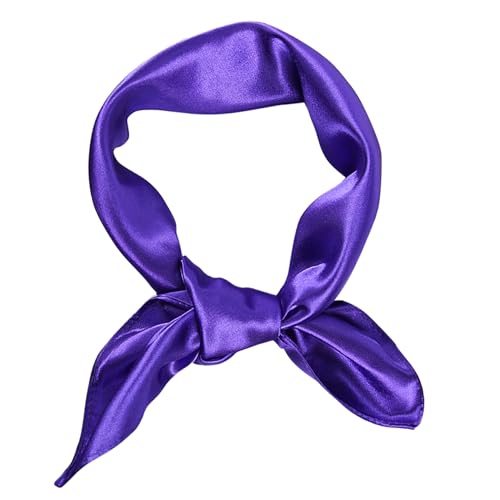 1 Piece of Square Satin Scarf Wrap Ribbon Neck Scarfs Halloween Retro Costume (23.62" x 23.62") - color: Purple