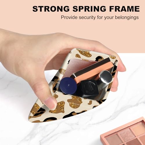 2Pcs PU Leather Small Squeeze Coin Purse Pouch Mini coin Bag Unique And Cute Wallet Cosmetic Bags Change Bag For Women Girls Men （Brown leopard print - color: Brown leopard print