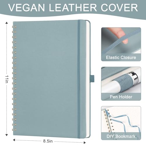 AHGXG Dotted Journal, 110 Pages, A4 (8.5" x 11") - color: Gray Blue, style: A4-Dotted