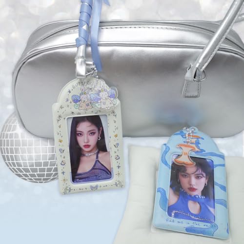 2 Pack K-pop Photocard Holder Keychain, Photo Card Holder with Cute Bunny - style: Bunny