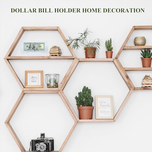 Dollar Bill Frame Display Acrylic Dollar Bill Holder for Collectors Currency Frame Display Case Double-Sided Transparent Ticket Banknotes Stamp Photo Protector (Transparent-1) - color: Transparent-1