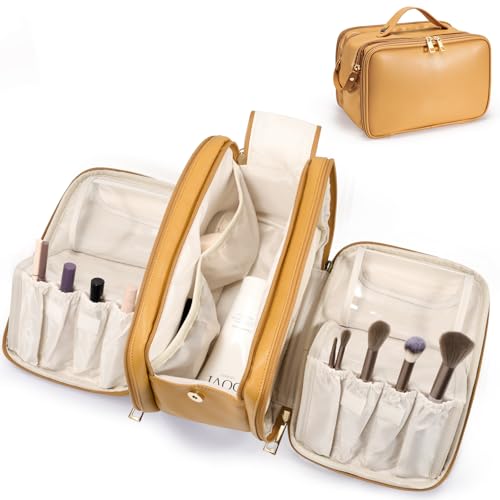 HauteHues Travel Makeup Bag Women's Large Capacity Cosmetic Organize Orange - color: Orange