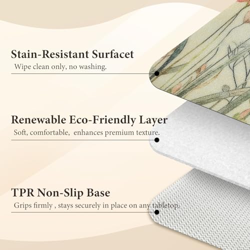 Vinyl Placemats Set of 6-12x17 Inch - Heat Resistant Washable Place Mats Waterproof Non-Slip Wipeable Table Mats for Dining Table Decor, Spring Outdoor Plastic Placemat - color: Floral-2