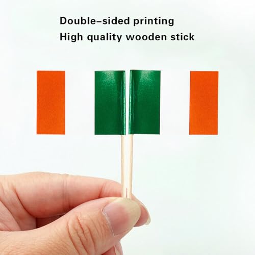 mflagperft Ireland Toothpick Flags 100 Pack, Irish Flag Cocktail Picks - color: Ireland