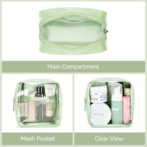 WLLWOO Clear Makeup Bag Mini Cosmetic Pouch Travel Toiletry Organizer - color: 1pcs-Mini-Mint Green