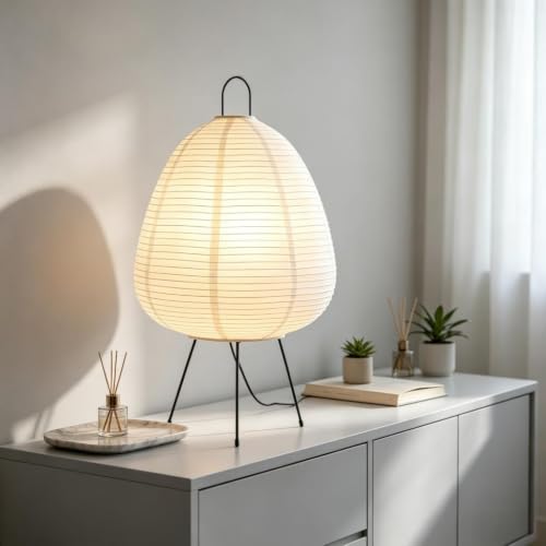 Rice Paper Lamp,Japanese Lamp,3 Color Temperature Bulb Included,12W - style: Japanese-color changing