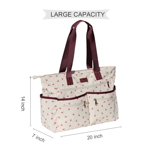 Weekender Bag Carry On Bag Overnight Tote Travel Duffle with 13 Pockets for Travel,Work，Gym,Beach,Teacher,Nurse - color: Corduroy cherry