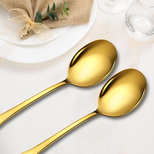 Serving Spoons Set, 8PCS, 10-Inch, Includes 8 Large Spoons, Gold - color: Gold, size: 8 Pieces (Large Only)