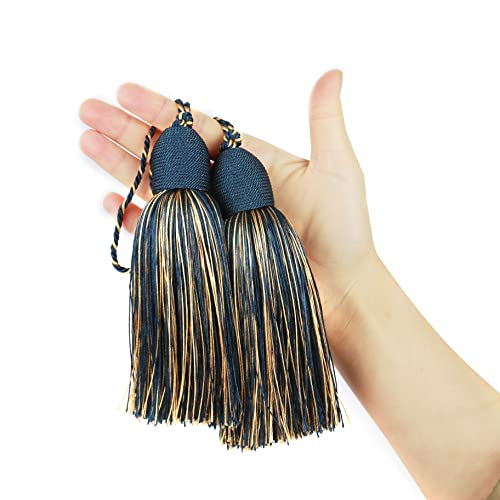 2Pcs Key Tassel with Loop DIY Handmade Craft Accessories - color: Mix Navy