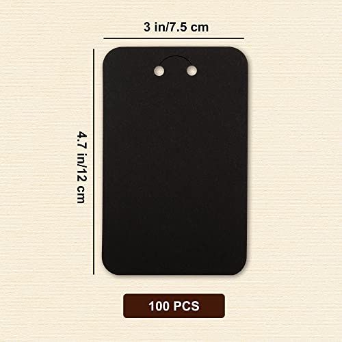 Temlum 3''x4.7'' Keychain Display Cards with Self-Sealing Bags, Black 100p - color: Black