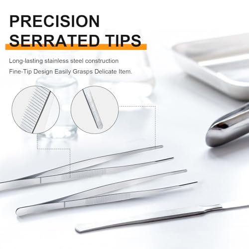Yaomiao 4 Packs 8 Inch Cooking Tweezers Bar Kitchen Tongs, Silver - color: Silver, size: 8 Inch