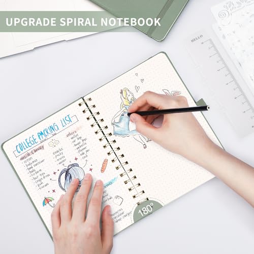 AHGXG Dotted Journal, 140 Pages, A5 (5.7" x 8.3") - color: Sage Green, style: A5-Dotted