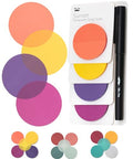 Mr. Pen- Round Transparent Sticky Notes, 1.8”, 4 Pads with Black Fineliner - color: Sunset, size: 200 Sheets