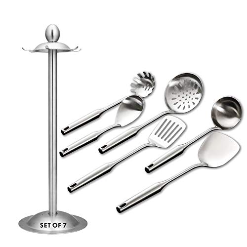 Cooking Utensils Set,6 PCS with Utensils Holder,304 Stainless Steel - style: Cooking Utensils