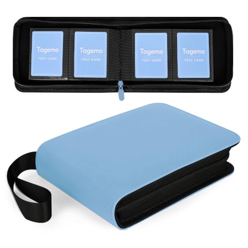 2 Pocket Mini Card Binder - Small Trading Card Album with Zipper,80 Pockets PU Leather Holder, Side-Loading Small TCG Binder for Standard Anime & Sports Cards - color: Light Blue, size: 2-Pocket