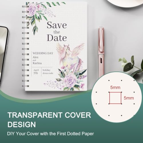 EMSHOI Lined Spiral Journal Notebook, 300 Pages, A4 Size (8.2'' x 11.2'') - color: Transparent, size: A4