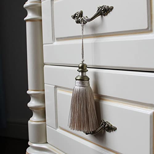 4 Pack Tassel Key Tassel with Loops for Home Decoration - color: Beige, size: 4 Pack