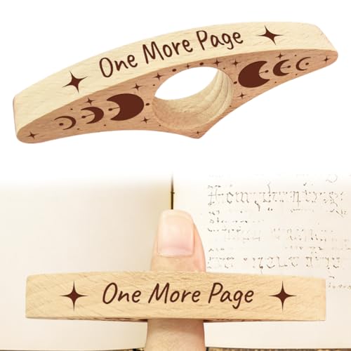 Book Page Holder, Handmade Beech Wooden Thumb Book Holder for Reading, Ideal Reader Gifts & Reading Accessories Gifts for Women Reading Lovers - color: Moon