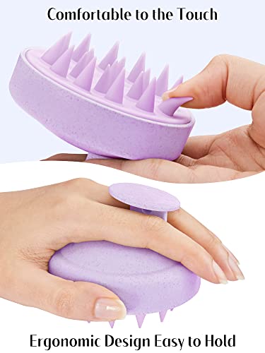 HEETA Scalp Massager Hair Growth Scrubber for Dandruff Removal Hair Care - color: New Purple