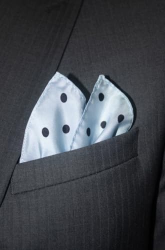 Royal Silk Polka Dot Pocket Square - 17" Handkerchief - 12mm Silk Twill - 100% Silk - color: Blue