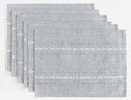 Wracra Cotton Linen Place Mats, Grey Embroidered Placemats Set of 6 - color: Hemstitched Grey, size: Placemats(Set of 6)