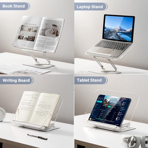 BYMECOST Acrylic Book Stand for Reading, Adjustable Book Holder,Black - color: Black, size: 13.4"