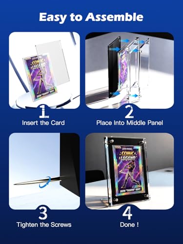 Acrylic Trading Card Display Frame with Inner Holder, for 35PT Card for Baseball, Football, Basketball Cards, UV Protection Desktop Display Frame for TCG, MTG, Comic Cards (Black, 1-Slot (2 Pack)) - color: Black