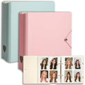 Kpop Photocard Binder 2 Pack - Holds 400 Cards, 100 Pockets per Binder (Each Pockets Holds 2 Cards), 2.5"x3.5" Small Card Album Collection Book, Top-Loading Sleeves for Trading Cards, Pink & Green - color: Pink & Green