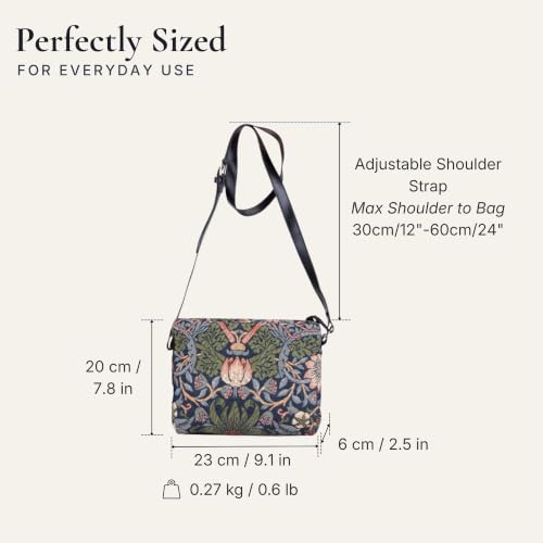 Signare Tapestry Crossbody Bag Sling Shoulder Purse for Women - color: Blue