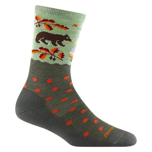 Darn Tough Vermont Women's Wildlife Crew Light Cushion Socks (6105) - color: Forest, size: Medium