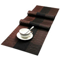 SHACOS Table Runners Woven Vinyl Table Mats 12x54 inch for Kitchen Dining Table Non Slip Washable, Ombre Coffee Black - color: Ombre Coffee Black, size: Table Runner 12 x 54 inch