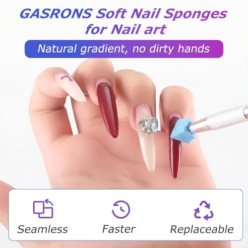 Soft Nail Sponges（150PCS）, Reusable Nail sponges,Nail DIY sponges, Nail Art sponges, 1PCS Grabbing Pen and Nail Brush Professional Accessories Manicure Salon Supplies (Blue) - color: Blue-150Pcs