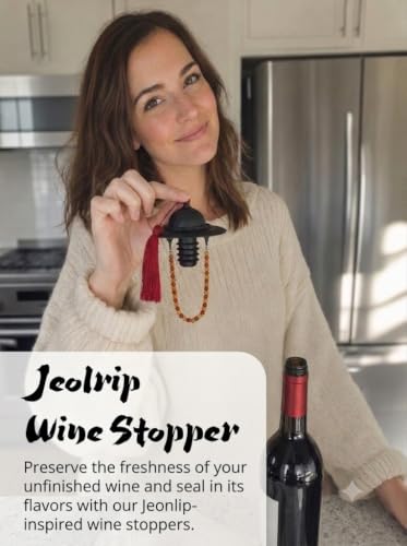 GRIPONG "Jeonlip" Traditional Korean Design Multicolor Wine Bottle Caps to Preserve Freshness, Stylish and Durable, Perfect for Parties and Gifts - Decorative Bottle Plug for Wine & Whiskey - color: Purple