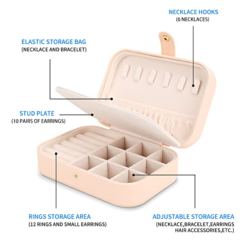 Travel Jewelry Case Jewelry Organizer Box Small Jewelry Storage Case - color: pink
