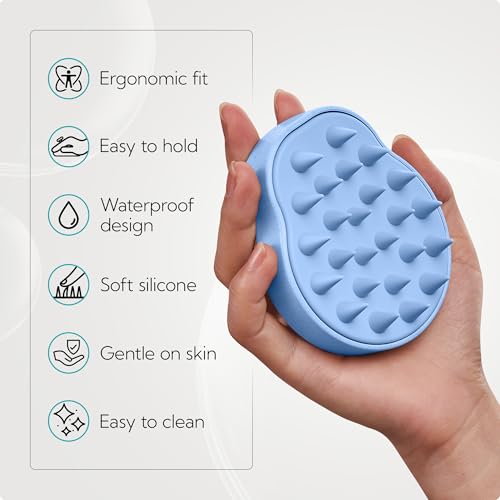 HEETA 2-Pack Large Scalp Massager Scrubber Shampoo Brush for Hair Growth - color: New Pink & Blue