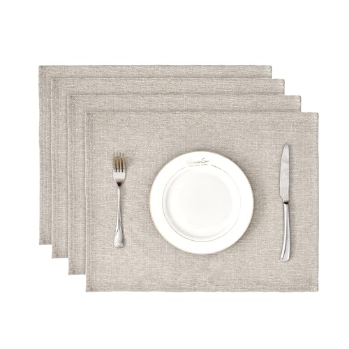 BALCONY & FALCON Rectangle Table Cloth Waterproof Beige Placemats 4pcs - color: Beige, size: 17.7" x 13.8" (Rectangular)-4pcs