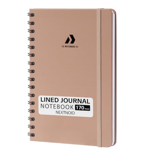 Nextnoid A5 Lined Spiral Notebook - 170 Pages, College Ruled, Desert Dune - color: ab-Desert Dune