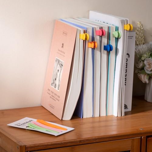 6pcs Automatic Bookmark, Silicone Book Marks for Reading Women, Men, Kids, Book Lovers, Cute Unique Book Markers for Reading, Reading Accessories Gifts for Book Lovers - color: 6pcs Colorful Bookmark
