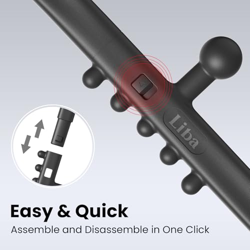 LiBa Trigger Point Massage Tool 11-Node, Collapsible S/C Curve - color: Detachable Black (1 Pack)