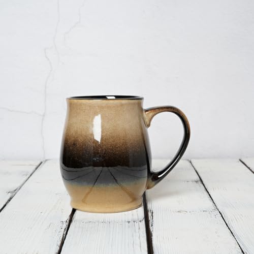 Bosmarlin Extra Large Ceramic Coffee Mug, 25 Oz, Dishwasher and Microwave Safe, Oversized Big Tea Cup for Office and Home, Reactive Glaze (Walnut) - color: Walnut