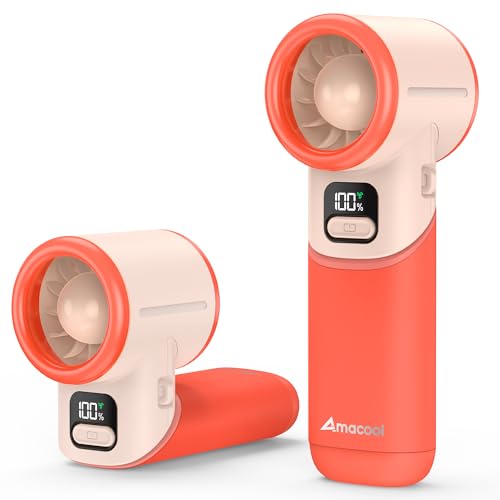 AMACOOL Portable Handheld Turbo Fan, Max 20 Hours Runtime, Gifts for Women - color: Red