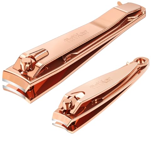 firiKer Nail Clippers with Nail File,Fingernail Clipper,Toe Nail Clippers - color: Rose Gold