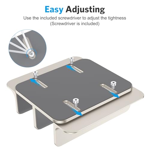 OMOTON Dual Vertical Desk Laptop Stand Holder, Fits MacBook Air, Starlight - color: Starlight