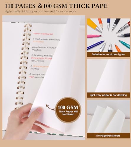 Blank Spiral Notebook Journal 8.5” x 11”, A4 Large Sketch Book for Women Men, 100 GSM Blank Paper Drawing Notebook, Hardcover Spiral Bound Sketchbook for Sketching Work School, Field of Daisies - color: Field of Daisies, size: Plain