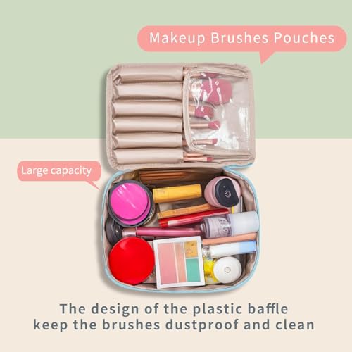 Queboom Travel Makeup Bag Cosmetic Bag Toiletry Bag for Women & Men, blue - color: Blue-1pcs