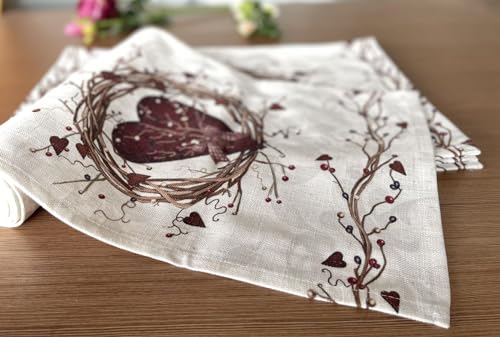 Rustic Country Hearts Table Runner 70x13 Inches - color: Heart Runner
